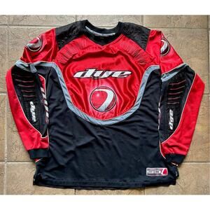 Dye Paintball Jersey XL Red Black Padded Motocross Style Performance Top